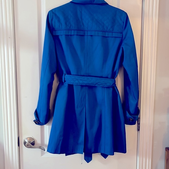 London Fog Bright Blue Trench Coat - Picture 2 of 4